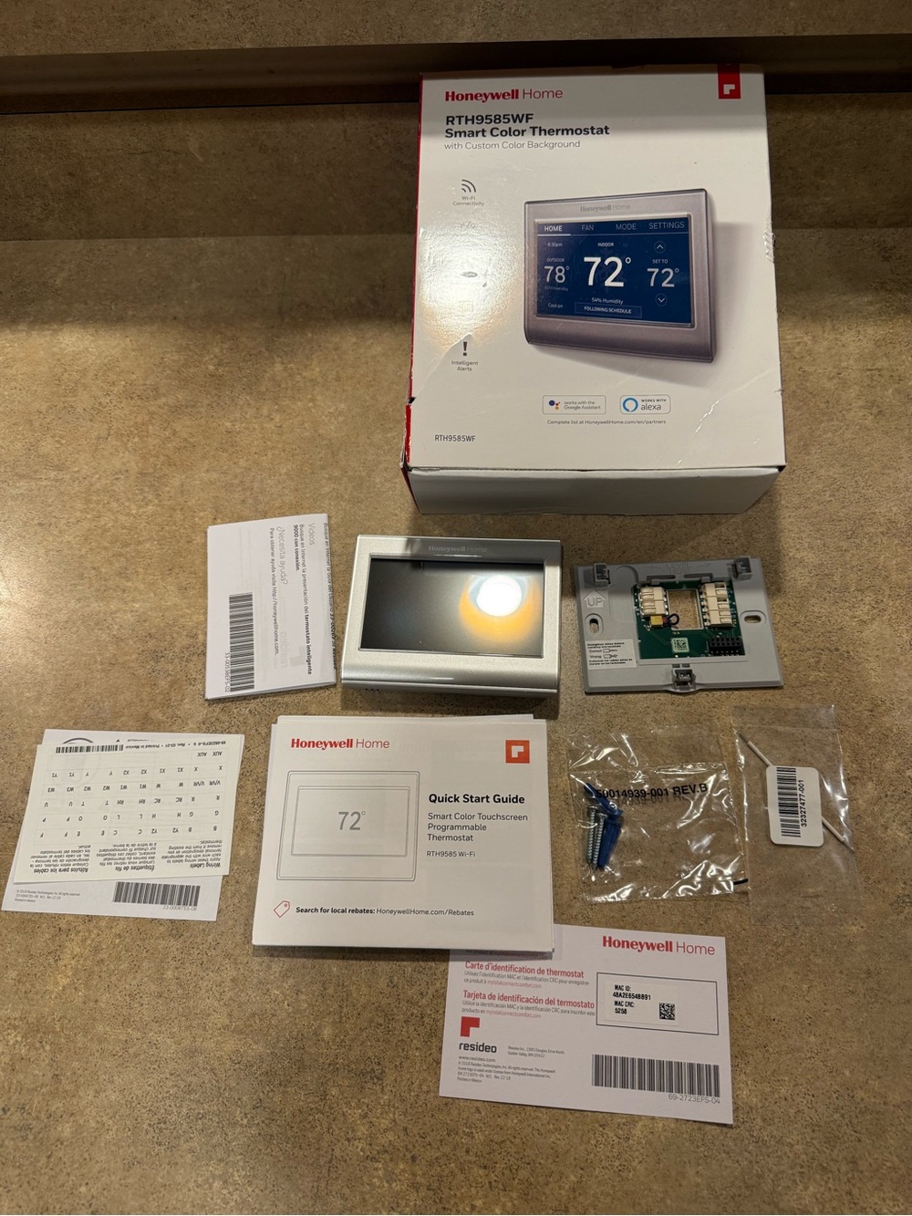 Honeywell Home Silver Smart Compatible Thermostat Wi-Fi Compatibility - Open Box
